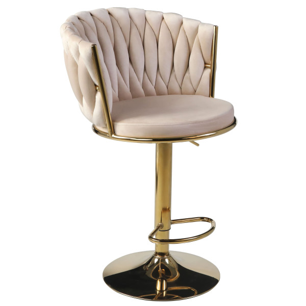 Барний стілець Onder Mebli Mila BAR GD-BASE Бежевий UC-902 Оксамит-0