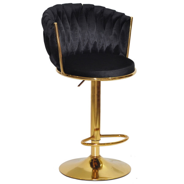 Барный стул Onder Mebli Mila BAR GD-BASE Черный UC-904 Бархат-0