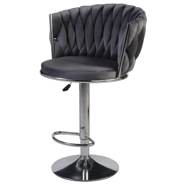 Барний стілець Onder Mebli Mila BAR CH-BASE Сірий UC-901 Оксамит-2
