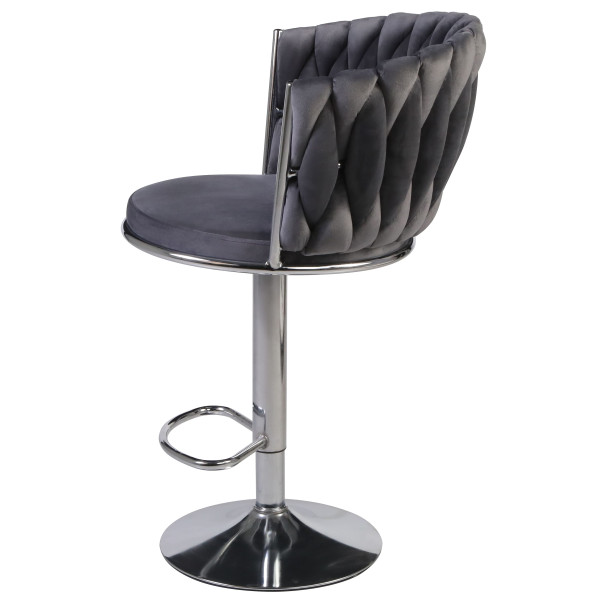Барний стілець Onder Mebli Mila BAR CH-BASE Сірий UC-901 Оксамит-4
