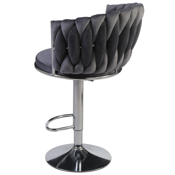 Барний стілець Onder Mebli Mila BAR CH-BASE Сірий UC-901 Оксамит-5
