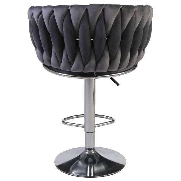 Барний стілець Onder Mebli Mila BAR CH-BASE Сірий UC-901 Оксамит-6