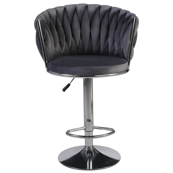 Барний стілець Onder Mebli Mila BAR CH-BASE Сірий UC-901 Оксамит-3