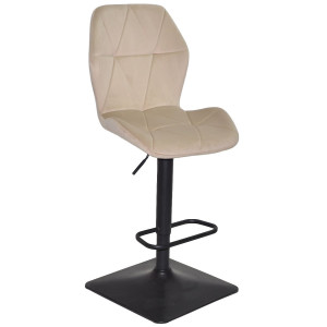 Барний стілець Onder Mebli REMI BAR 4-BK-BASE Бежевий OR-851 Оксамит