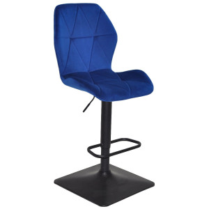 Барний стілець Onder Mebli REMI BAR 4-BK-BASE Синій OR-859 Оксамит