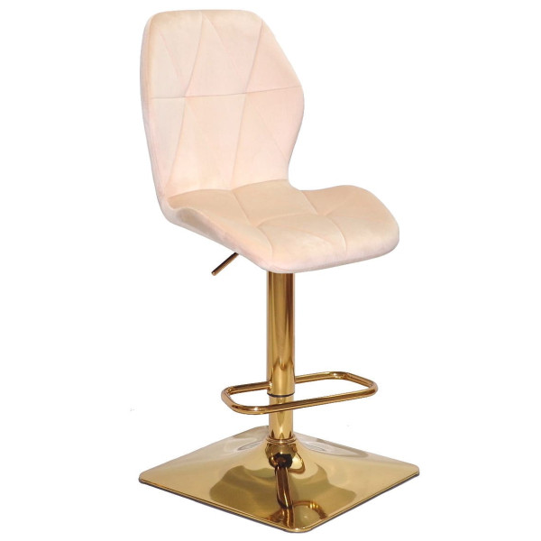 Барний стілець Onder Mebli REMI BAR 4-GD-BASE Бежевий UC-902 Оксамит-0