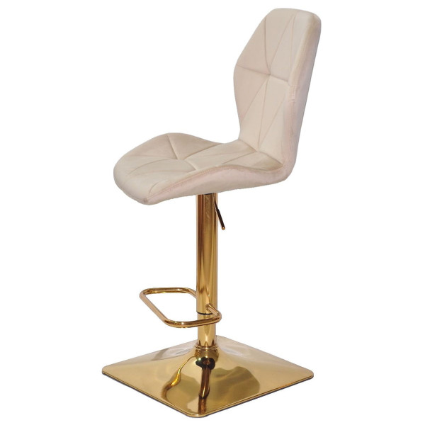 Барний стілець Onder Mebli REMI BAR 4-GD-BASE Бежевий OR-851 Оксамит-3