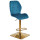 Барний стілець Onder Mebli REMI BAR 4-GD-BASE Бірюза PH-612 Оксамит