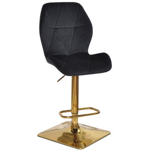 Барный стул Onder Mebli REMI BAR 4-GD-BASE Черный OR-854 Бархат