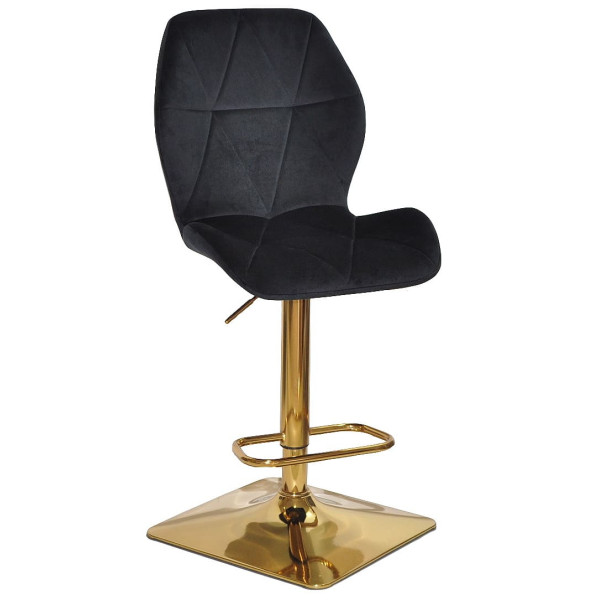 Барний стілець Onder Mebli REMI BAR 4-GD-BASE Чорний OR-854 Оксамит-0