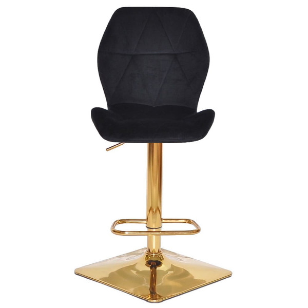 Барний стілець Onder Mebli REMI BAR 4-GD-BASE Чорний OR-854 Оксамит-2