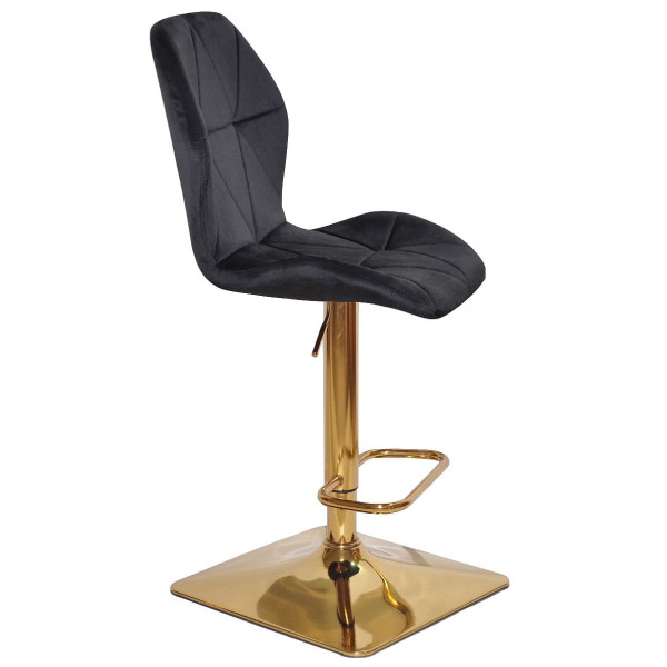 Барний стілець Onder Mebli REMI BAR 4-GD-BASE Чорний UC-904 Оксамит-2