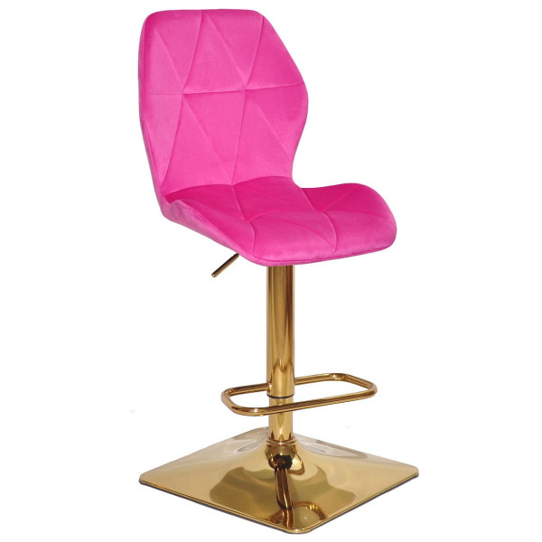 Барний стілець Onder Mebli REMI BAR 4-GD-BASE Малина UC-914 Оксамит-0