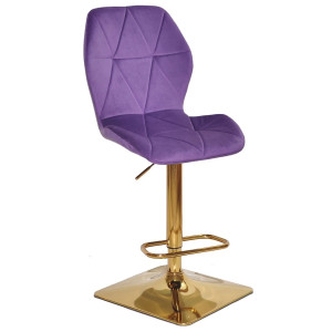 Барний стілець Onder Mebli REMI BAR 4-GD-BASE Пурпур OR-857 Оксамит