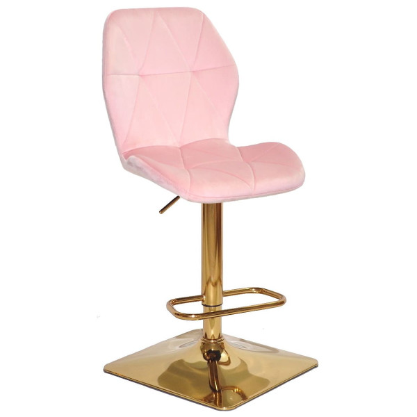 Барний стілець Onder Mebli REMI BAR 4-GD-BASE Рожевий UC-915 Оксамит-0
