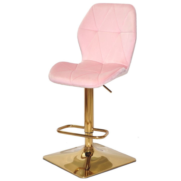 Барний стілець Onder Mebli REMI BAR 4-GD-BASE Рожевий UC-915 Оксамит-1
