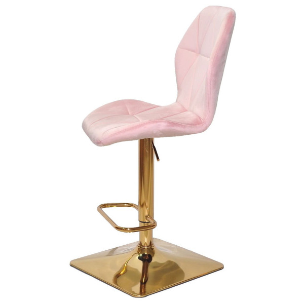 Барний стілець Onder Mebli REMI BAR 4-GD-BASE Рожевий UC-915 Оксамит-3