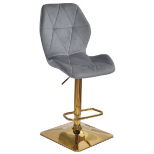 Барный стул Onder Mebli REMI BAR 4-GD-BASE Серый OR-852 Бархат