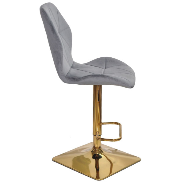 Барний стілець Onder Mebli REMI BAR 4-GD-BASE Сірий OR-852 Оксамит-2