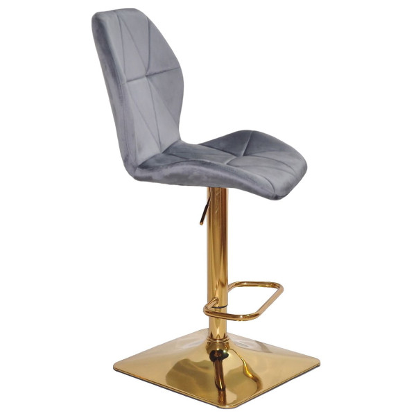 Барний стілець Onder Mebli REMI BAR 4-GD-BASE Сірий UC-901 Оксамит-2