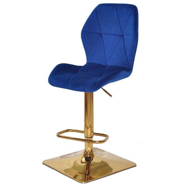 Барний стілець Onder Mebli REMI BAR 4-GD-BASE Синій OR-859 Оксамит-1