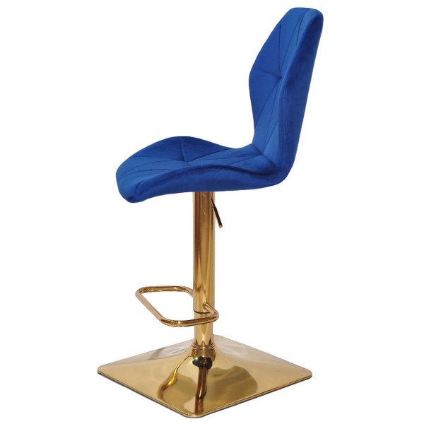 Барний стілець Onder Mebli REMI BAR 4-GD-BASE Синій OR-859 Оксамит-3
