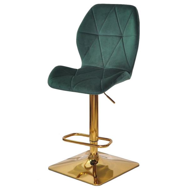 Барний стілець Onder Mebli REMI BAR 4-GD-BASE Зелений OR-853 Оксамит-1
