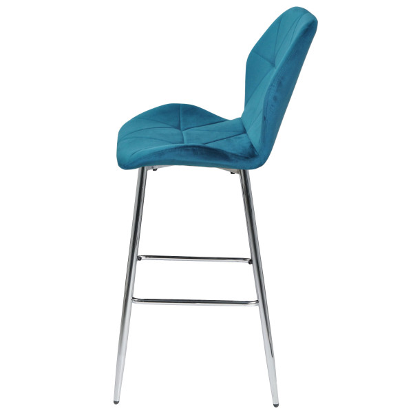 Барний стілець Onder Mebli REMI BAR 75-ML-CH Бірюза PH-612 Оксамит-1