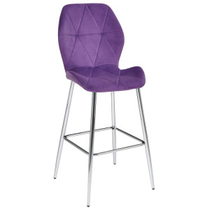 Барний стілець Onder Mebli REMI BAR 75-ML-CH Пурпур OR-857 Оксамит