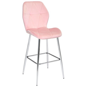 Барний стілець Onder Mebli REMI BAR 75-ML-CH Рожевий UC-915 Оксамит