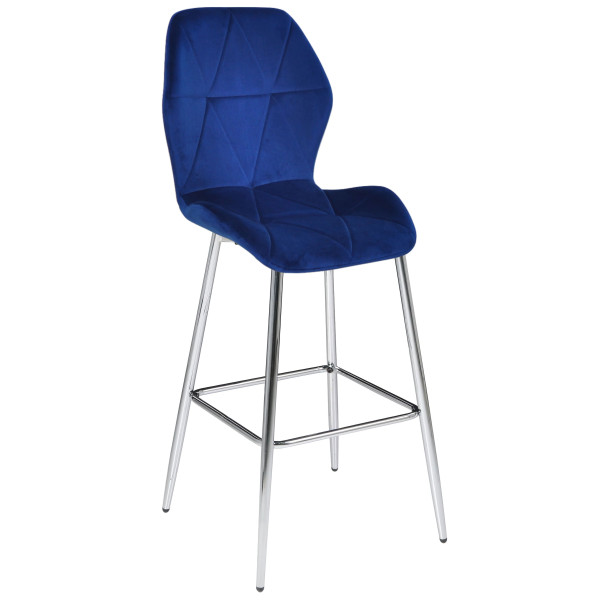 Барный стул Onder Mebli REMI BAR 75-ML-CH Синий OR-859 Бархат-0