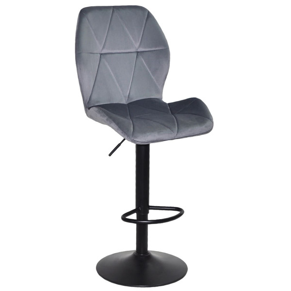 Барний стілець Onder Mebli REMI BAR BK-BASE Сірий UC-901 Оксамит-0