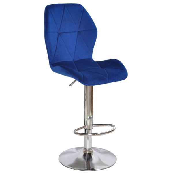 Барний стілець Onder Mebli REMI BAR CH-BASE Синій OR-859 Оксамит-0