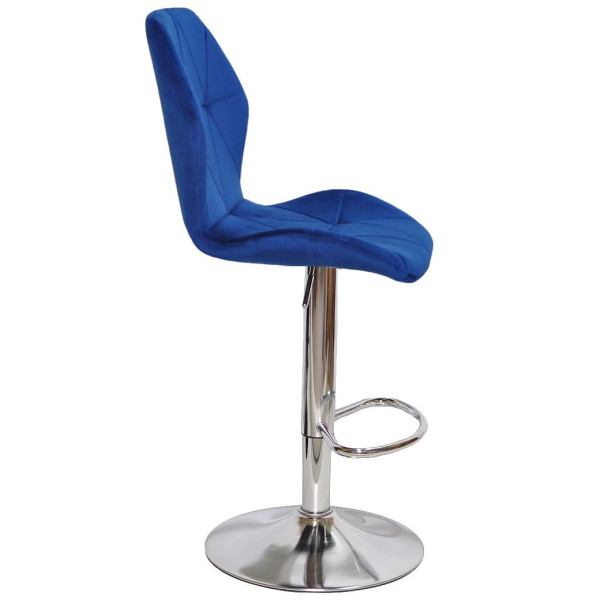Барний стілець Onder Mebli REMI BAR CH-BASE Синій OR-859 Оксамит-1