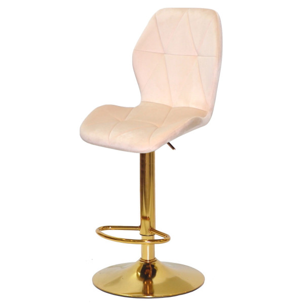 Барний стілець Onder Mebli REMI BAR GD-BASE Бежевий UC-902 Оксамит-1