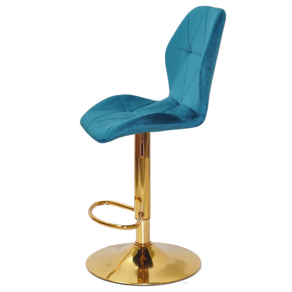 Барний стілець Onder Mebli REMI BAR GD-BASE Бірюзовий PH-612 Оксамит-3