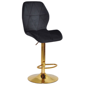 Барный стул Onder Mebli REMI BAR GD-BASE Черный OR-854 Бархат