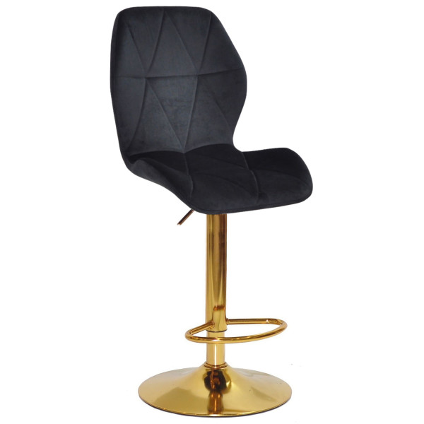 Барний стілець Onder Mebli REMI BAR GD-BASE Чорний OR-854 Оксамит-0