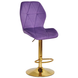 Барний стілець Onder Mebli REMI BAR GD-BASE Пурпуровий OR-857 Оксамит