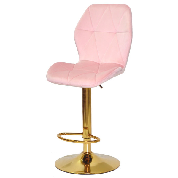 Барний стілець Onder Mebli REMI BAR GD-BASE Рожевий UC-915 Оксамит-1