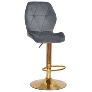 Барный стул Onder Mebli REMI BAR GD-BASE Серый OR-852 Бархат