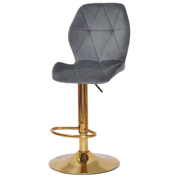 Барний стілець Onder Mebli REMI BAR GD-BASE Сірий OR-852 Оксамит-1