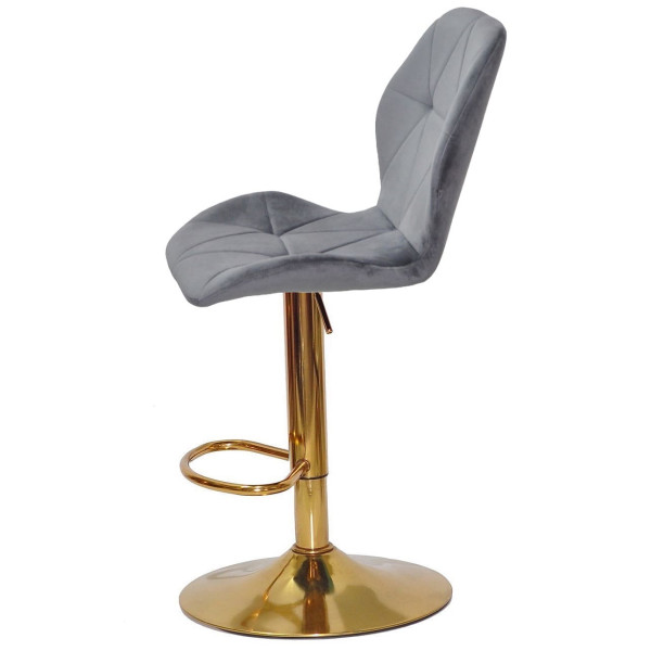 Барний стілець Onder Mebli REMI BAR GD-BASE Сірий OR-852 Оксамит-3