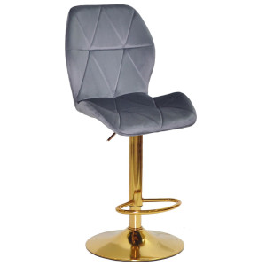 Барний стілець Onder Mebli REMI BAR GD-BASE Сірий UC-901 Оксамит