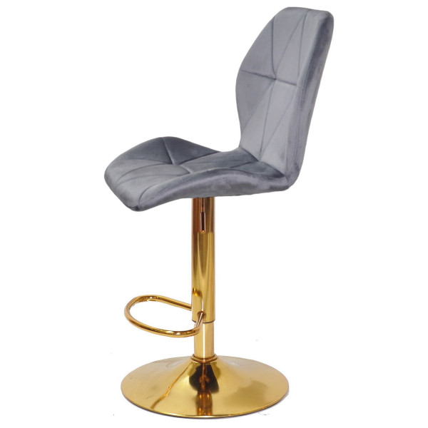Барний стілець Onder Mebli REMI BAR GD-BASE Сірий UC-901 Оксамит-3