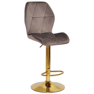 Барний стілець Onder Mebli REMI BAR GD-BASE Шоколад UC-908 Оксамит