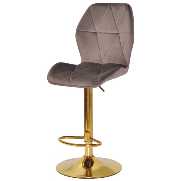 Барний стілець Onder Mebli REMI BAR GD-BASE Шоколад UC-908 Оксамит-1
