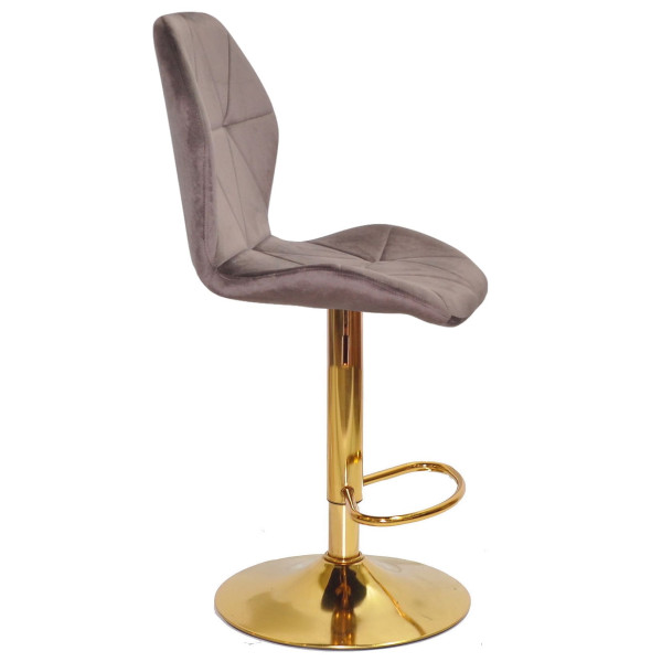 Барний стілець Onder Mebli REMI BAR GD-BASE Шоколад UC-908 Оксамит-2
