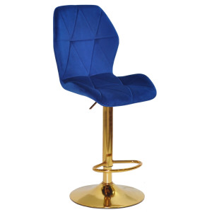 Барный стул Onder Mebli REMI BAR GD-BASE Синий OR-859 Бархат