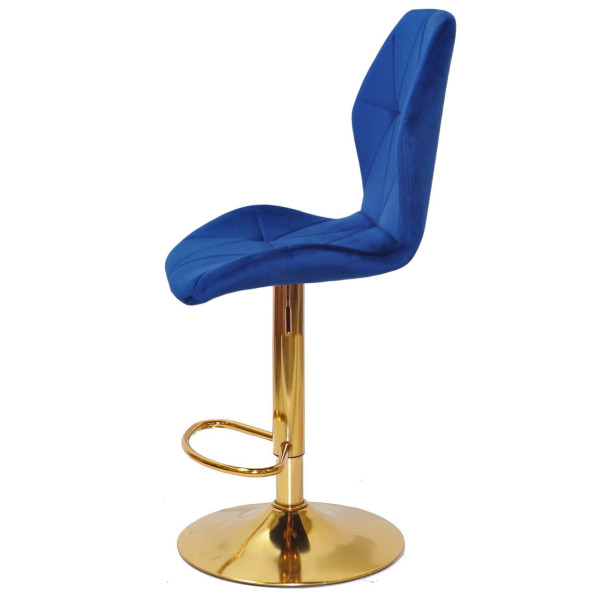 Барний стілець Onder Mebli REMI BAR GD-BASE Синій OR-859 Оксамит-3